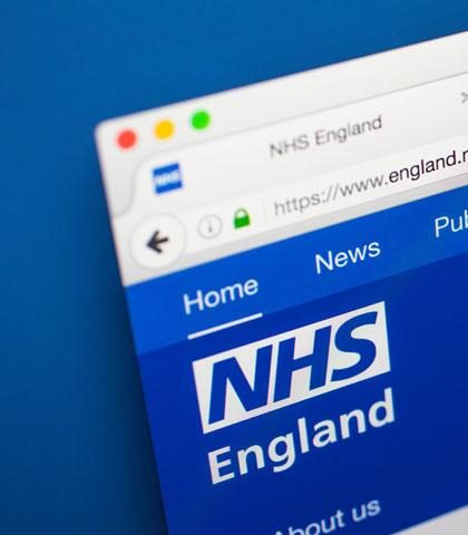 nhs logo on website page